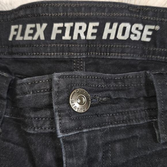 Duluth Flex Fire Hose Black Work Cargo Carpenter Jeans 36x30 Standard Fit - Picture 6 of 11